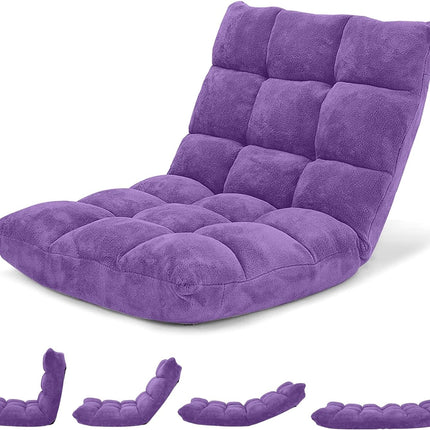 Purple Floor Chair With Back Support 14 Position Adjustable