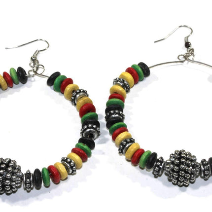 Rasta Style Hoop Earrings