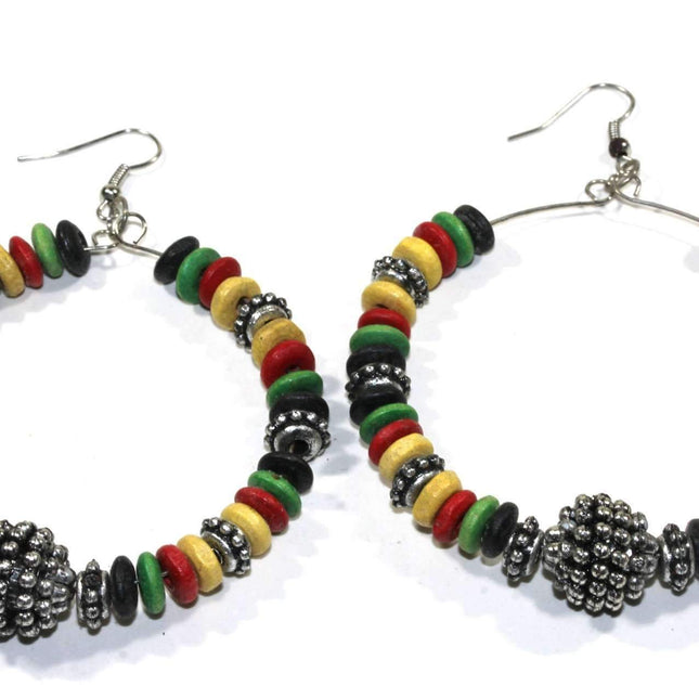 Rasta Style Hoop Earrings