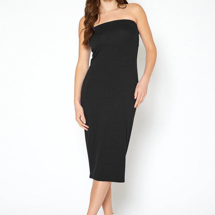 Women's Rayon Tube Top Bodycon Midi Dress