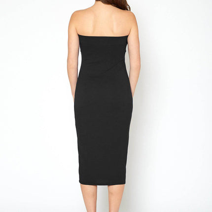 Women's Rayon Tube Top Bodycon Midi Dress