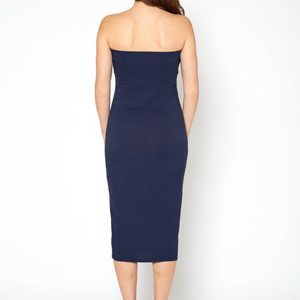 Women's Rayon Tube Top Bodycon Midi Dress