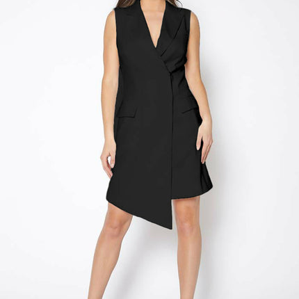 Women's Asymmetrical Sleeveless Blazer Dress