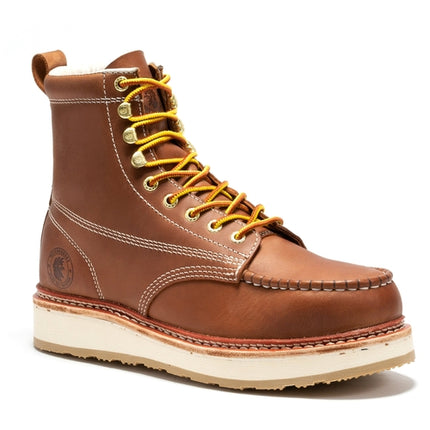 ROCKROOSTER Norwood Men's 6 inch Brown steel toe wedge work boot