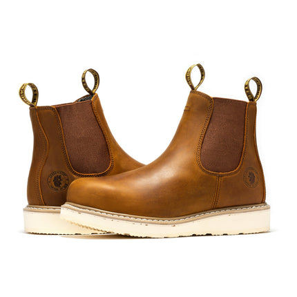 ROCKROOSTER Capitola Men's 6 inch Brown Wedge Work Boots SAP102