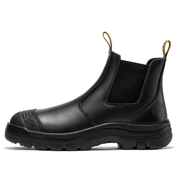 ROCKROOSTER Lumen Black 6 inch Pull on Leather Work Boots AK227NT