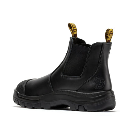 ROCKROOSTER Lumen Black 6 inch Pull on Leather Work Boots AK227NT