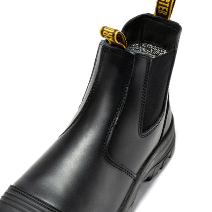 ROCKROOSTER Lumen Black 6 inch Pull on Leather Work Boots AK227NT