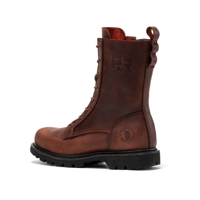 ROCKROOSTER Mantua Men's 8 inch Zip-sided Soft Toe Lug Sole Work Boot