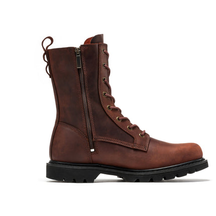 ROCKROOSTER Mantua Men's 8 inch Zip-sided Soft Toe Lug Sole Work Boot