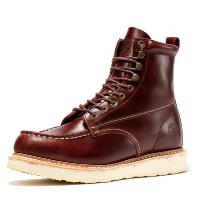 ROCKROOSTER Norwood Cherry Brown Men's 6 inch Soft Toe Wedge Work