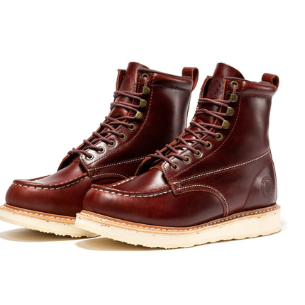 ROCKROOSTER Norwood Cherry Brown Men's 6 inch Soft Toe Wedge Work