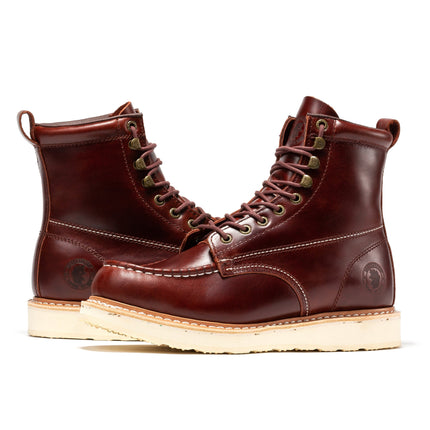 ROCKROOSTER Norwood Cherry Brown Men's 6 inch Soft Toe Wedge Work