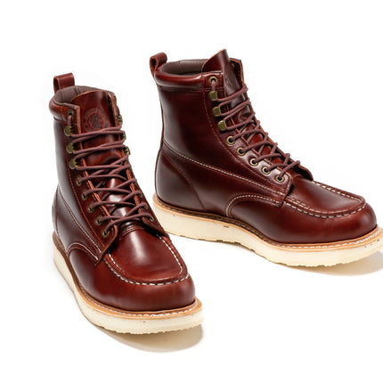 ROCKROOSTER Norwood Cherry Brown Men's 6 inch Soft Toe Wedge Work