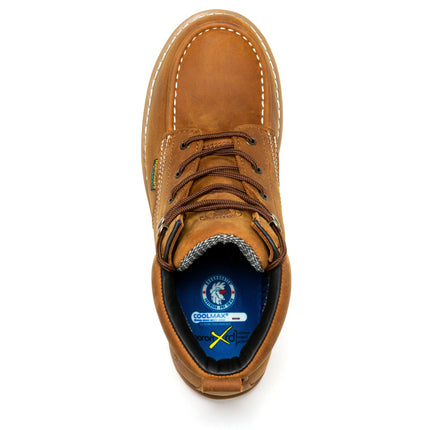 ROCKROOSTER Edgewood Men's 6 inch Brown steel toe waterproof wedge