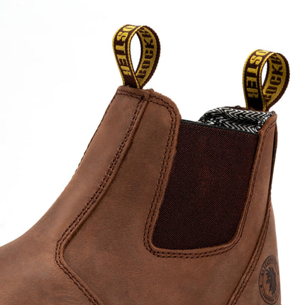 ROCKROOSTER Lumen Brown 6 inch Pull-on Leather Work Boots AK224