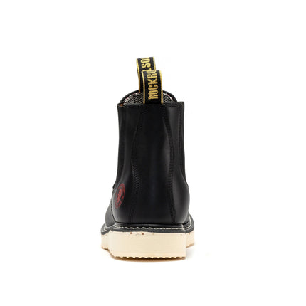 ROCKROOSTER Capitola Men's 6 inch Black Steel Toe Wedge Work Boots