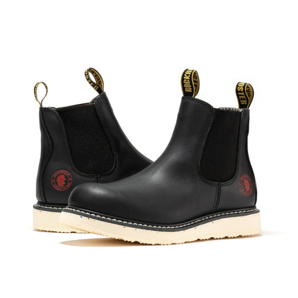 ROCKROOSTER Capitola Men's 6 inch Black Steel Toe Wedge Work Boots