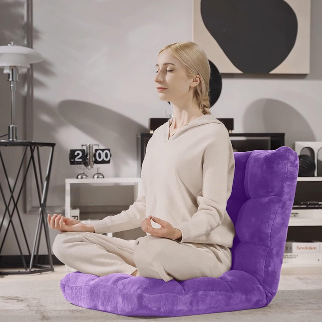 Purple Floor Chair With Back Support 14 Position Adjustable