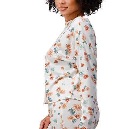 MILEY+ MOLLY -  Floral Lounge Set - Comfy Long Sleeve Top and Shorts