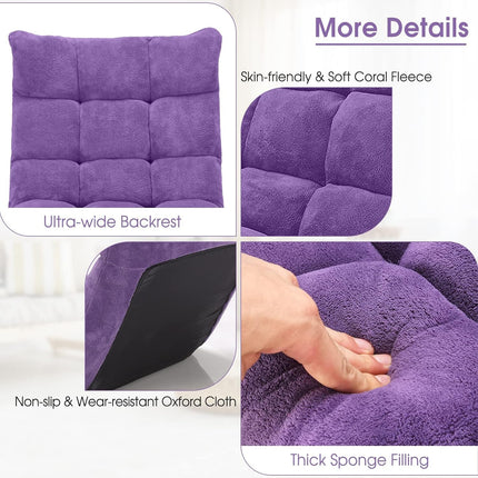 Purple Floor Chair With Back Support 14 Position Adjustable