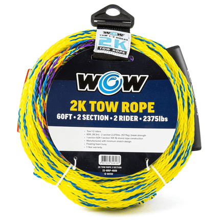 WOW Watersports 60ft 2-Rider 2K Tow Rope with 2 Sections