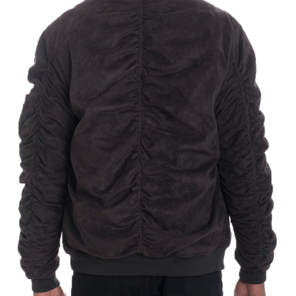 Men's Faux Suede Bomber Jacket