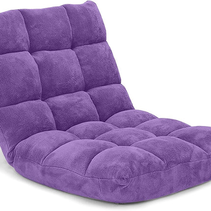 Purple Floor Chair With Back Support 14 Position Adjustable
