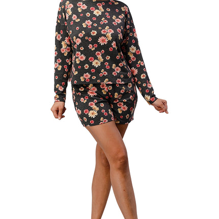 MILEY+ MOLLY -  Floral Lounge Set - Comfy Long Sleeve Top and Shorts