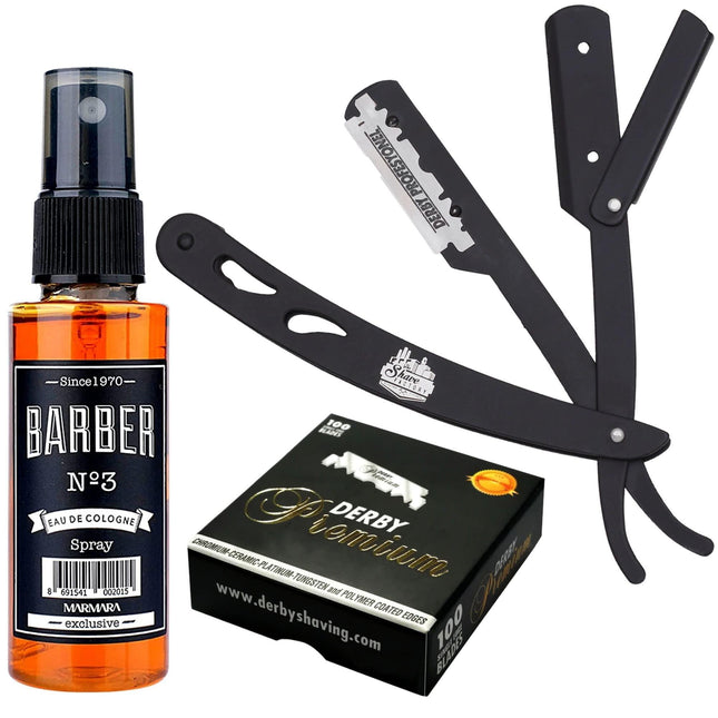 The Shave Factory Straight Edge Razor Kit – Black