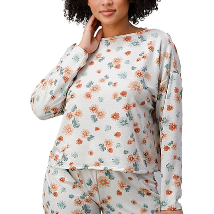 MILEY+ MOLLY -  Floral Lounge Set - Comfy Long Sleeve Top and Shorts
