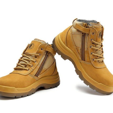 ROCKROOSTER Cortez Tan 6 Inch Zip-sided Steel toecap Leather Work