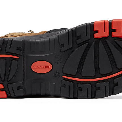 ROCKROOSTER Woodland Men's 8 inch Brown Work Boots, Composite Toe