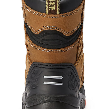 ROCKROOSTER Woodland Men's 8 inch Brown Work Boots, Composite Toe