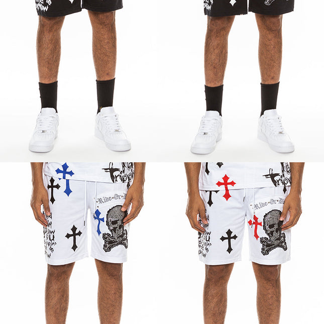 Men's Chrome Skull Shorts