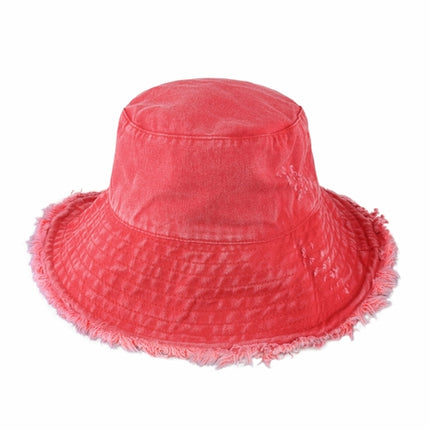 Wide Brim Frayed Bucket Hat for Summer – 100% Cotton