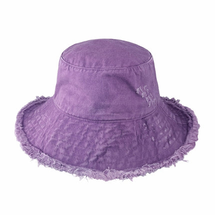Wide Brim Frayed Bucket Hat for Summer – 100% Cotton