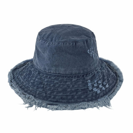 Wide Brim Frayed Bucket Hat for Summer – 100% Cotton