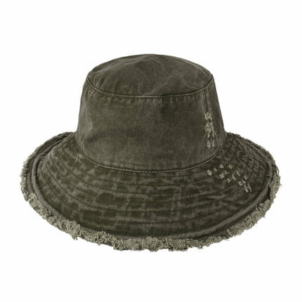 Wide Brim Frayed Bucket Hat for Summer – 100% Cotton