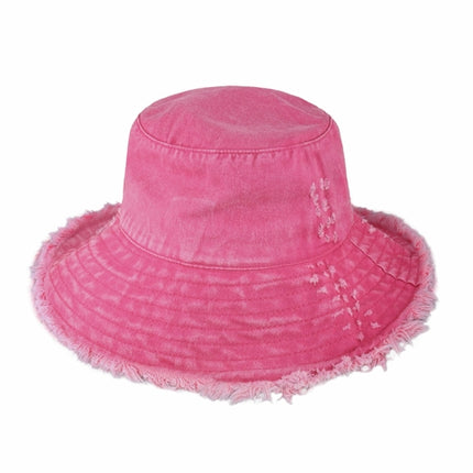 Wide Brim Frayed Bucket Hat for Summer – 100% Cotton