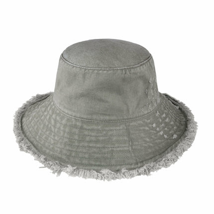 Wide Brim Frayed Bucket Hat for Summer – 100% Cotton