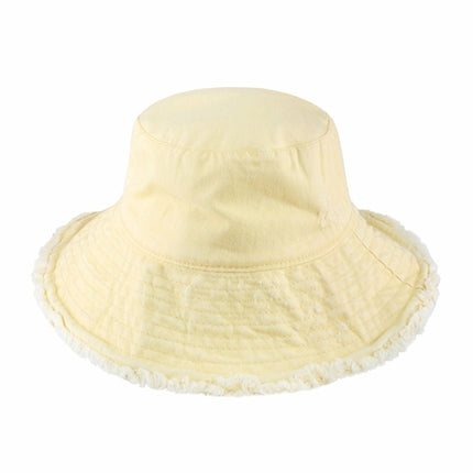Wide Brim Frayed Bucket Hat for Summer – 100% Cotton