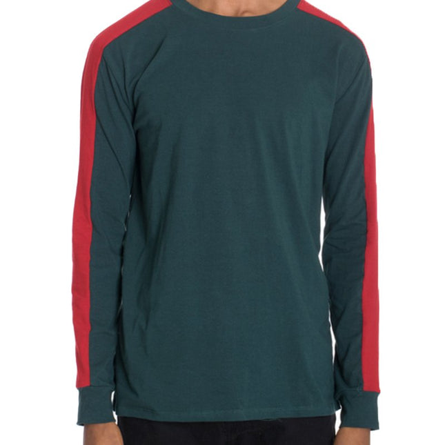 Green Side Stripe Long Sleeve Tee