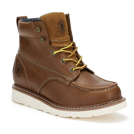 ROCKROOSTER Edgewood Men's 6 inch Brown soft toe wedge work boot