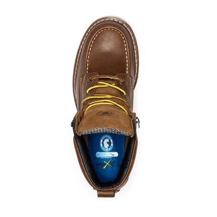 ROCKROOSTER Edgewood Men's 6 inch Brown soft toe wedge work boot