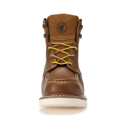 ROCKROOSTER Edgewood Men's 6 inch Brown soft toe wedge work boot