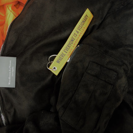 Men's Faux Suede Bomber Jacket