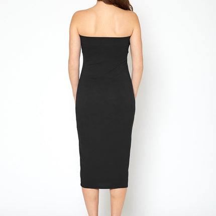 Women's Rayon Tube Top Bodycon Midi Dress