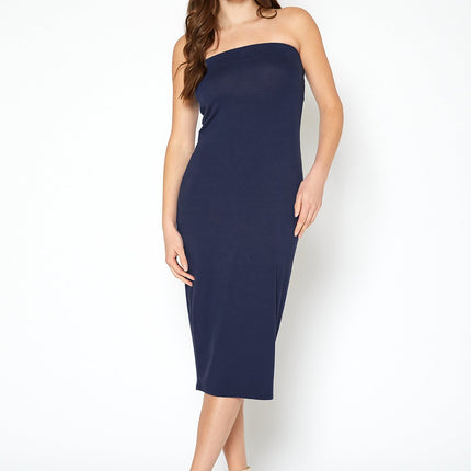 Women's Rayon Tube Top Bodycon Midi Dress