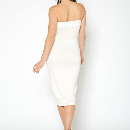 Women's Rayon Tube Top Bodycon Midi Dress